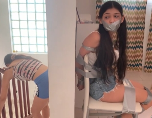 Duct Taped Babysitter Frustrated As Fuck The Music-Listening Cleaning Girl Couldnt Hear Me Scream For Help!!!